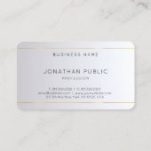 Carte De Visite Élégant moderne Monogramme Or Argent Arrondi (Dos)