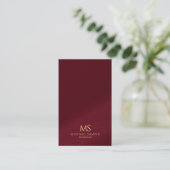 Carte De Visite Élégant Moderne Monogramme Vertical en Texte Doré (Debout devant)