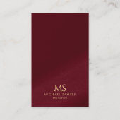 Carte De Visite Élégant Moderne Monogramme Vertical en Texte Doré (Devant)