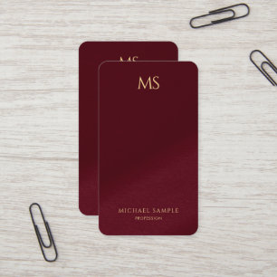 Carte De Visite Élégant Moderne Monogramme Vertical Luxe Texte Or