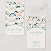 Carte De Visite Élégant moderne Neutre fait main Rainbow Boho Chic (Devant / Derrière)