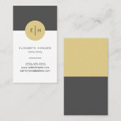Carte de visite élégant moderne No.2 de monogramme (Devant / Derrière)