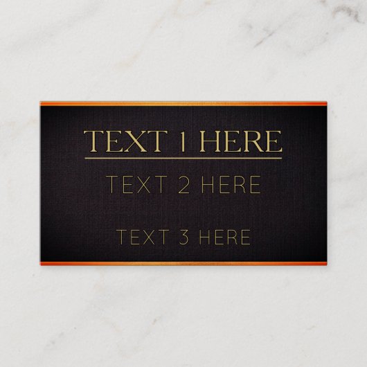 Carte De Visite Élégant Moderne Noir et Or (Devant)