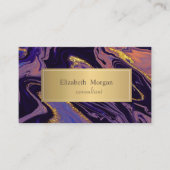 Carte De Visite Elégant moderne Ombre Marble Gold Touch (Devant)