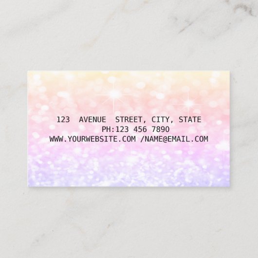 Carte De Visite Elégant moderne Ombre Parties scintillant Bokeh (Dos)