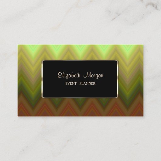 Carte De Visite Elégant, moderne, Ombre Zigzag Chevron (Devant)