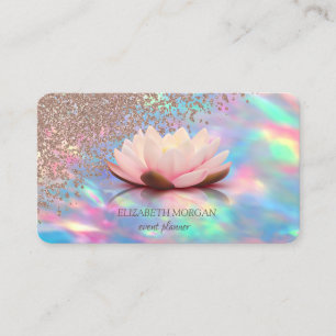 Carte De Visite Élégant Moderne Opale Irridescente Diamants Lotus
