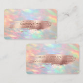 Carte De Visite Élégant Moderne, Opale, Rose Brush Stroke (Devant / Derrière)
