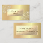 Carte De Visite Elégant Moderne, Or, Dentelle (Devant / Derrière)