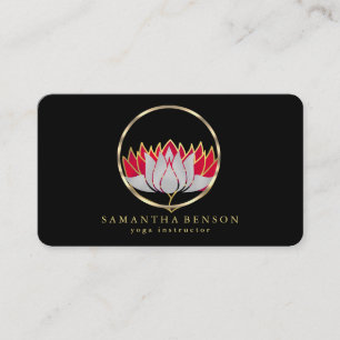 Carte De Visite Élégant Moderne Or Lotus Logo Élégant Cuivre