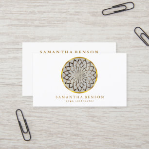 Carte De Visite Élégant Moderne Or Lotus Logo Élégant Cuivre