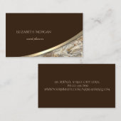 Carte De Visite Elégant Moderne, Or, Pierre de marbre (Devant / Derrière)