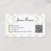 Carte De Visite Élégant Moderne Or Professionnel, Code QR (Dos)