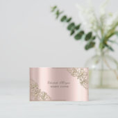 Carte De Visite Élégant moderne, Or Rose, Cadre Or (Debout devant)