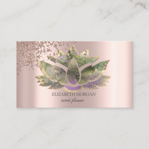 Carte De Visite Élégant Moderne Or Rose Diamants Chic Lotus