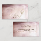 Carte De Visite Elégant moderne, Or Rose, Whisk, Cuisine (Devant / Derrière)