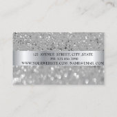 Carte De Visite Élégant, moderne, Parties scintillant Argent Bokeh (Dos)