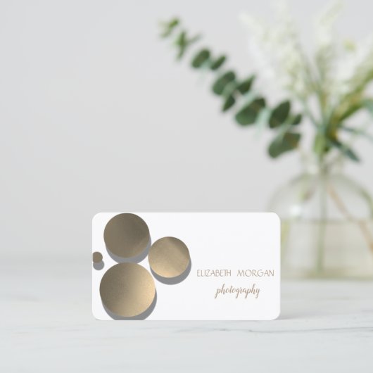 Carte De Visite Élégant moderne, Points, Blanc (Debout devant)