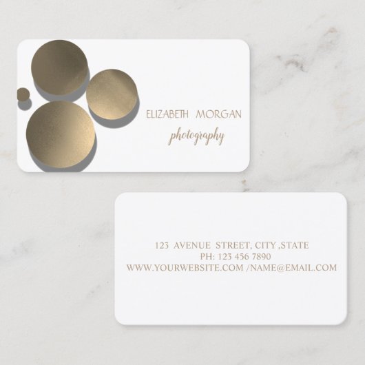 Carte De Visite Élégant moderne, Points, Blanc (Devant / Derrière)