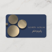 Carte De Visite Élégant Moderne,Points,Bleu (Devant)