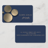 Carte De Visite Élégant Moderne,Points,Bleu (Devant / Derrière)