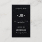 Carte De Visite Élégant moderne Premium Monogramme noir Vertical (Dos)