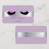 Carte De Visite Élégant Moderne Professionnel Argent Faux Lashes (Devant / Derrière)