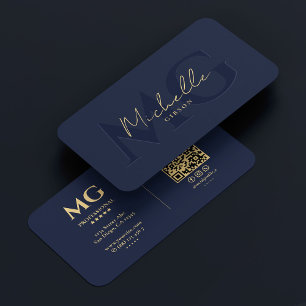 Carte De Visite Élégant moderne professionnel bleu marine foncé