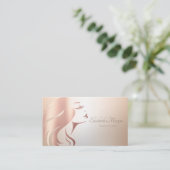 Carte De Visite Elégant Moderne Professionnel Fille Face Silhouett (Debout devant)