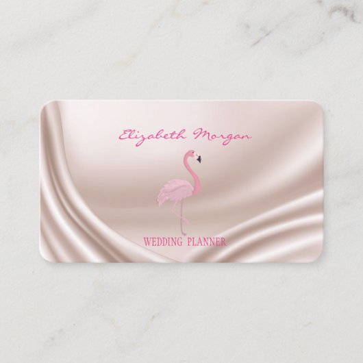 Carte De Visite Élégant Moderne Professionnel, Flamant Rose (Devant)