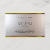 Carte De Visite Élégant Moderne Professionnel Glamor Unique Plain (Dos)