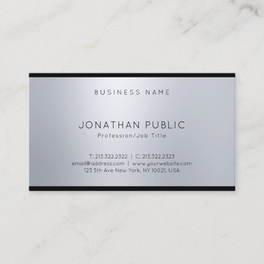 Carte De Visite Élégant Moderne Professionnel Glamour Simple (Devant)