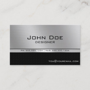 Carte De Visite Élégant Moderne Professionnel Noir et Argent