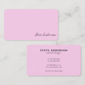 Carte De Visite Élégant moderne Professionnel Rosé clair (Devant / Derrière)