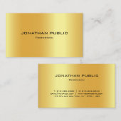 Carte De Visite Élégant Moderne Professionnel Semi-Gloss Faux Or (Devant / Derrière)