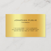 Carte De Visite Élégant Moderne Professionnel Semi-Gloss Faux Or (Dos)