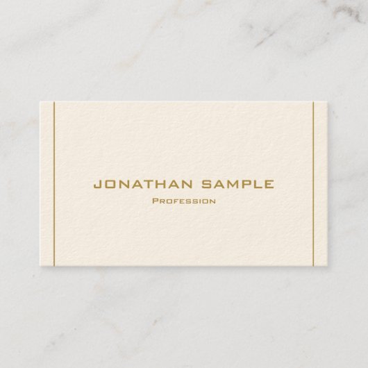 Carte De Visite Élégant Moderne Professionnel Simple Luxe Or (Devant)