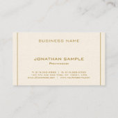 Carte De Visite Élégant Moderne Professionnel Simple Luxe Or (Dos)