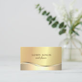 Carte De Visite Élégant Moderne Professionnel Simple Or (Debout devant)