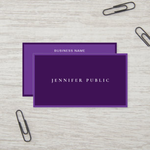 Carte De Visite Élégant Moderne Professionnel Violet Luxe Personna