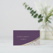Carte De Visite Élégant Moderne Professionnel Violet, Marbre (Debout devant)
