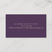Carte De Visite Élégant Moderne Professionnel Violet, Or , Marbre (Dos)