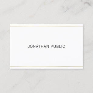 Carte De Visite Élégant Moderne Rayé Or Simple Professionnel