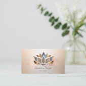 Carte De Visite Élégant Moderne, Rose Brush Or Stroke Lotus (Debout devant)