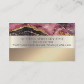 Carte De Visite Élégant moderne, Rose Gold Circle Marbre Bourgogne (Dos)