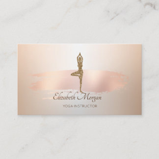 Carte De Visite Élégant Moderne, Rose Gold Coup de Pinceau