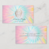 Carte De Visite Elégant, moderne, Rose or Cupcake Tie Dye (Devant / Derrière)