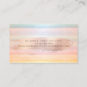 Carte De Visite Élégant, moderne, Rose pinceau d'or Stroke Macaron (Dos)