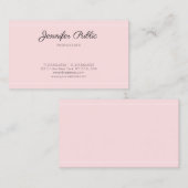 Carte De Visite Élégant Moderne Rose Tendance Écriture Simple (Devant / Derrière)