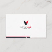 Carte De Visite Élégant moderne rouge et noir (Devant)